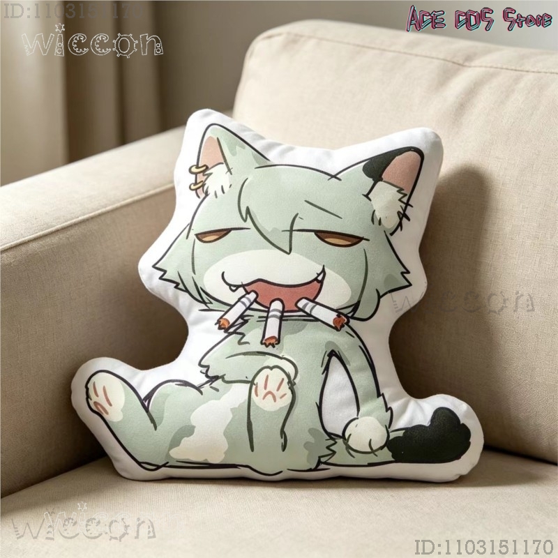 Throw Pillow - コスプレ チェーンスモーカー キャット ヤニコ サトウ 40cm
