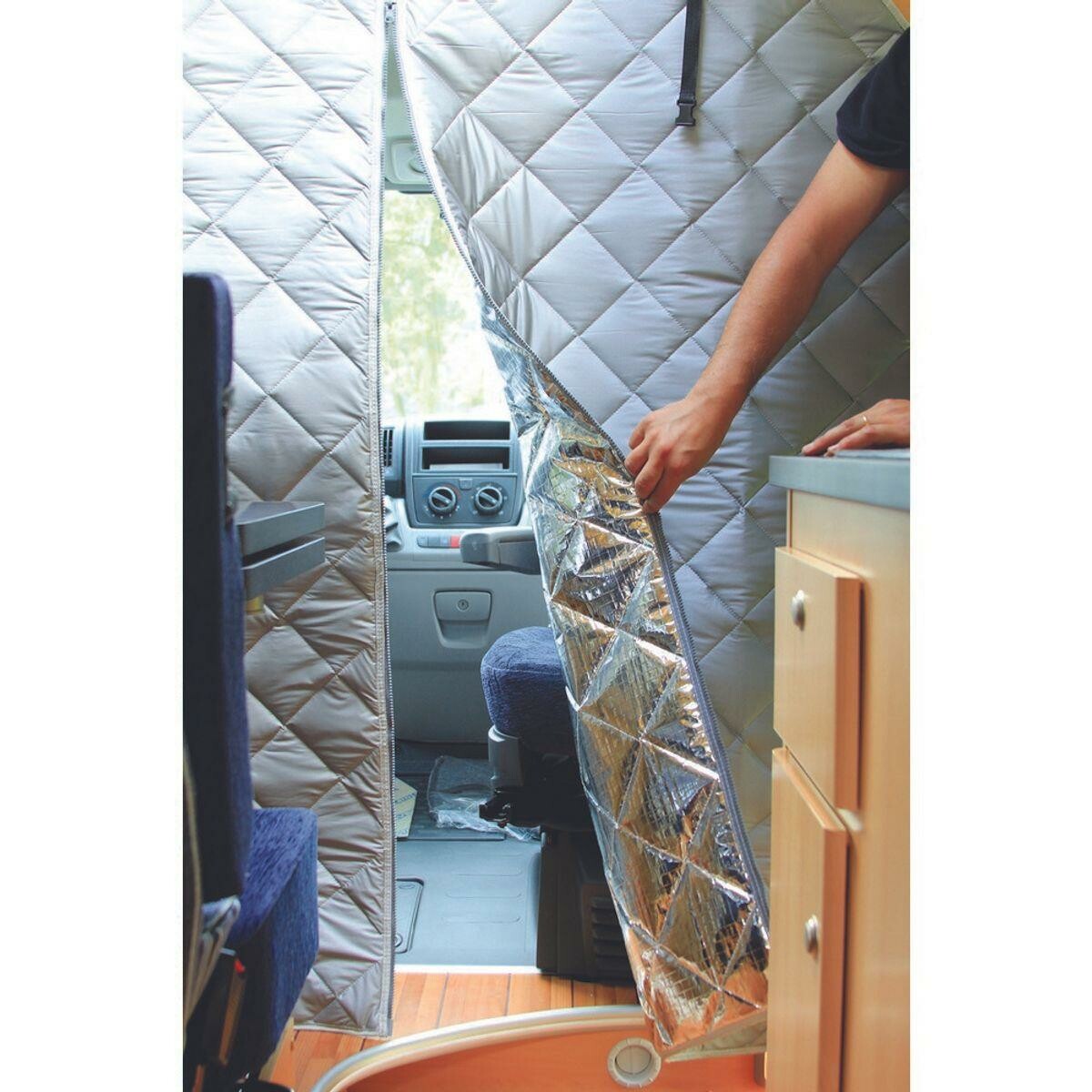 Curtain Curtain - RVディバイダー断熱カーテン、断熱カーテン、キャラバン冬用カーテン（フィアット・デュカート、プジョー・ボクサー、シトロエン・リレー2006年以降対応）