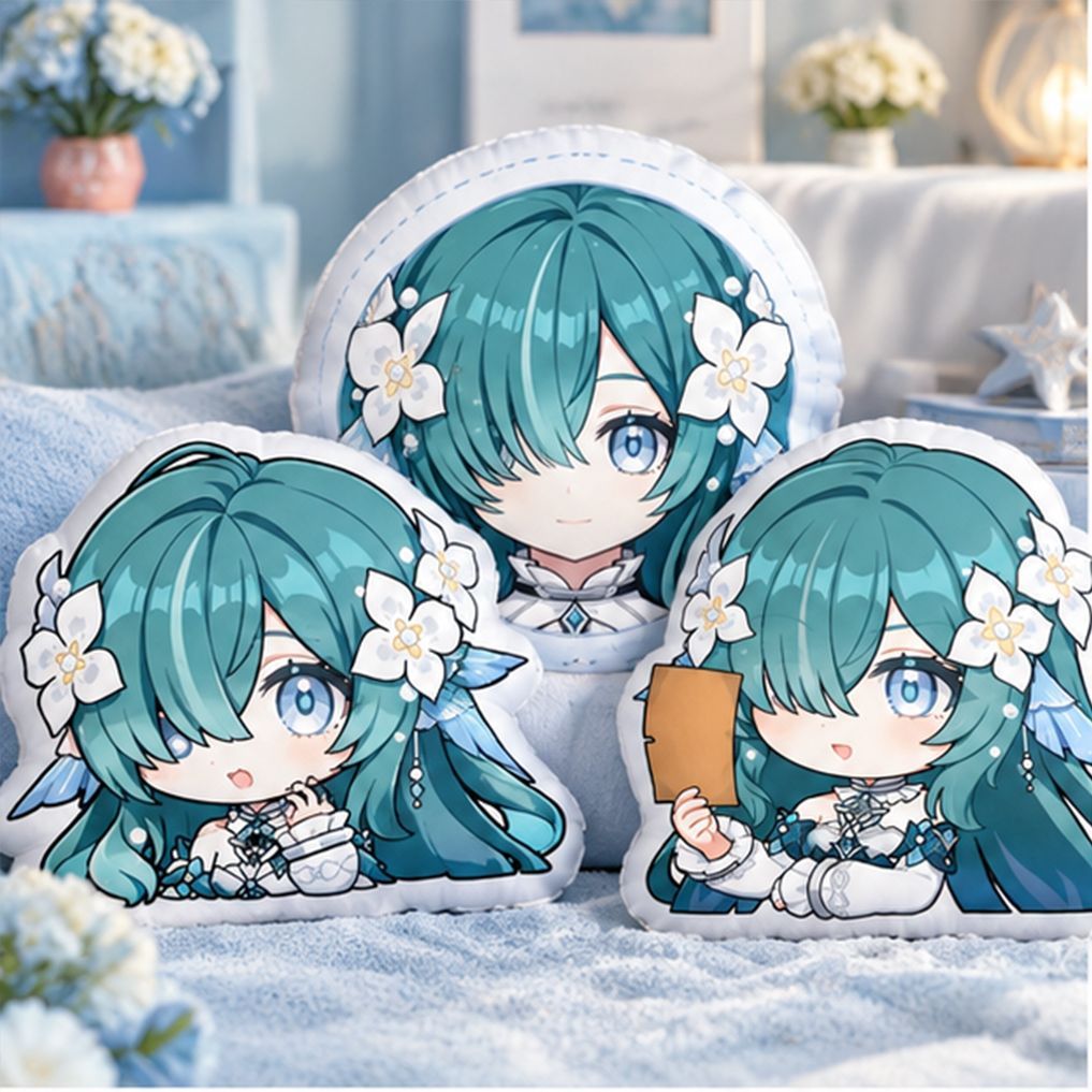 Throw Pillow - ゲーム「原神」の可愛いQ版エイリアンのぬいぐるみ、柔らかい枕、ソファや部屋の装飾に使える抱き枕、クリスマスギフト。