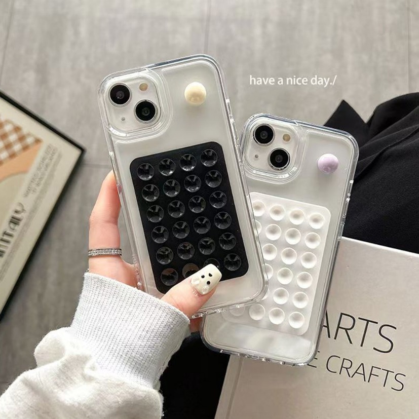 Wall Art - シリコン吸盤式スマホホルダー 多機能吸盤壁掛けスタンド 正方形滑り止め片面ケースマウント背面ステッカー