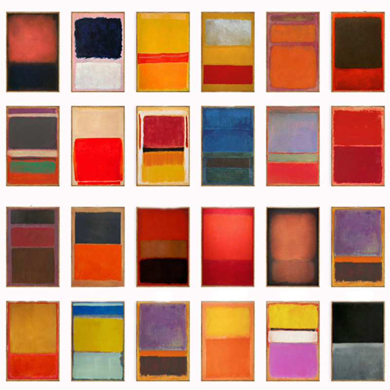 Abstract Canvas Set - Rothko-抽象芸術,ヴィンテージ,ミニマリスト,インテリアデザインの壁装飾ポスターセット
