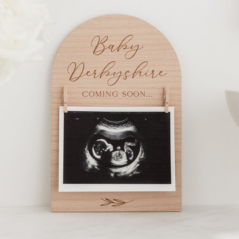 パーソナライズされた妊娠発表サイン |   木製出産予定日プ - Picture Frame のレビューと価格