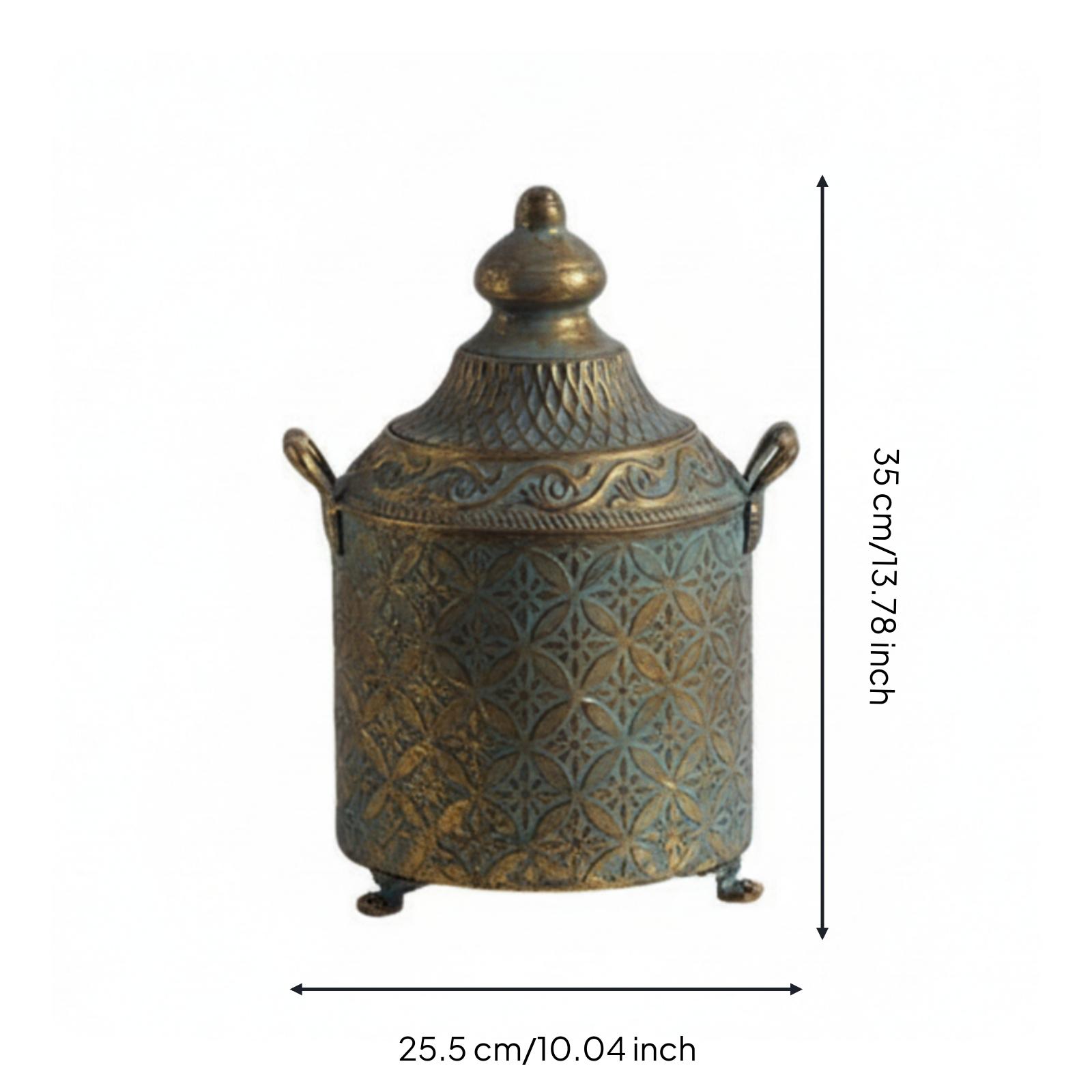 パティナ仕上げの金属製装飾花瓶、大型ヴィンテージ壺、ホームコ - Vase Decor のレビューと価格