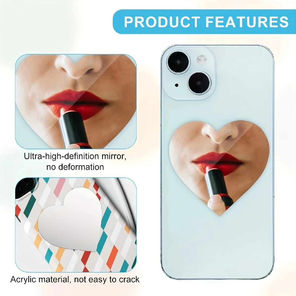 スマートフォン用ミラーシール2枚セット。スマートフォン背面に - Decorative Mirror のレビューと価格